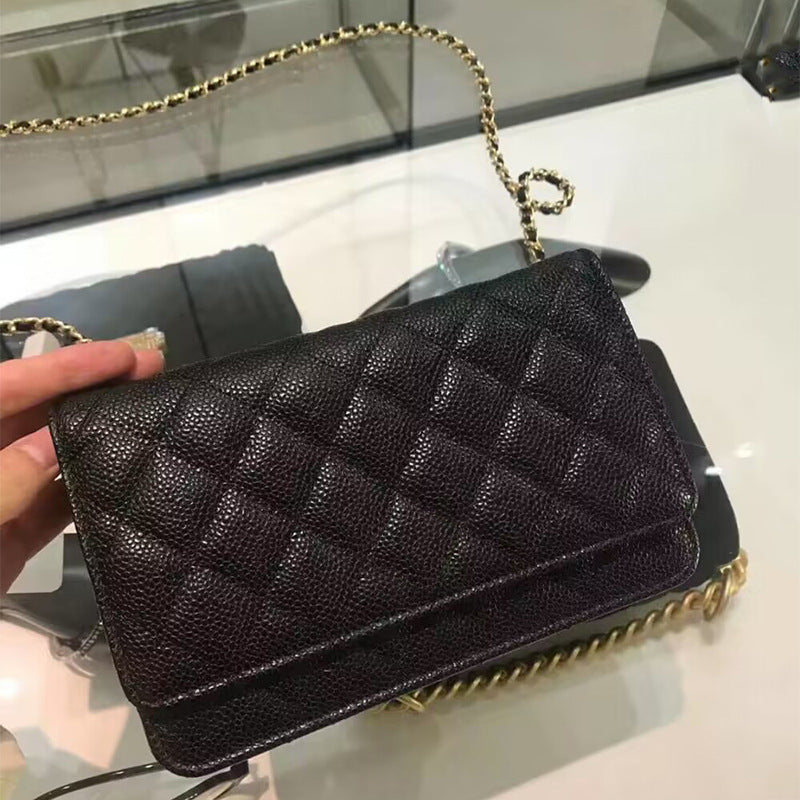Strictly Choose Fortune Caviar Leather Magnetic Crossbody Bags
