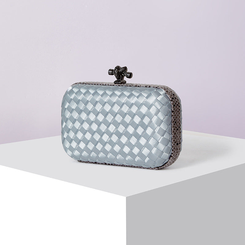 Women's Silk Hand-woven Simplicity Dinner Chain Pouch Evening Bags