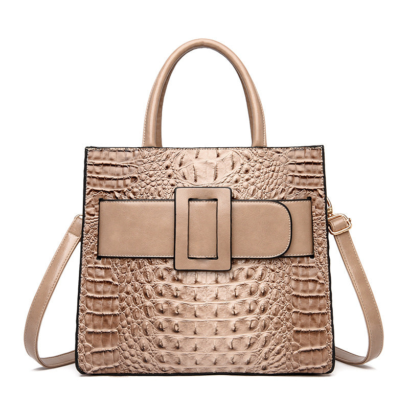 Women's Durable Crocodile Pattern Trendy Vintage Handbags