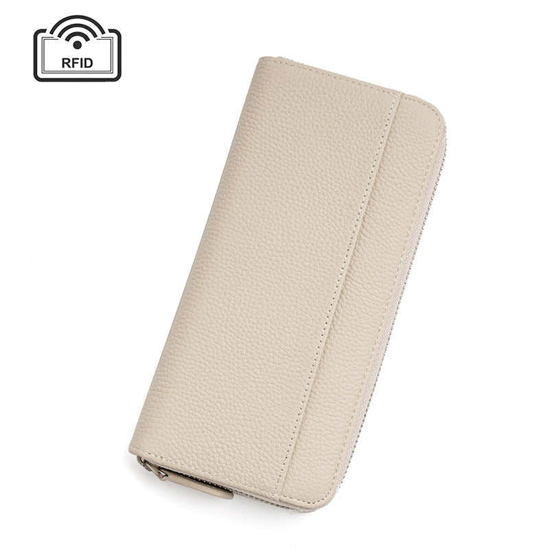 Women's Long Leather Organ Clutch Large Capacity Ladies Wallets
