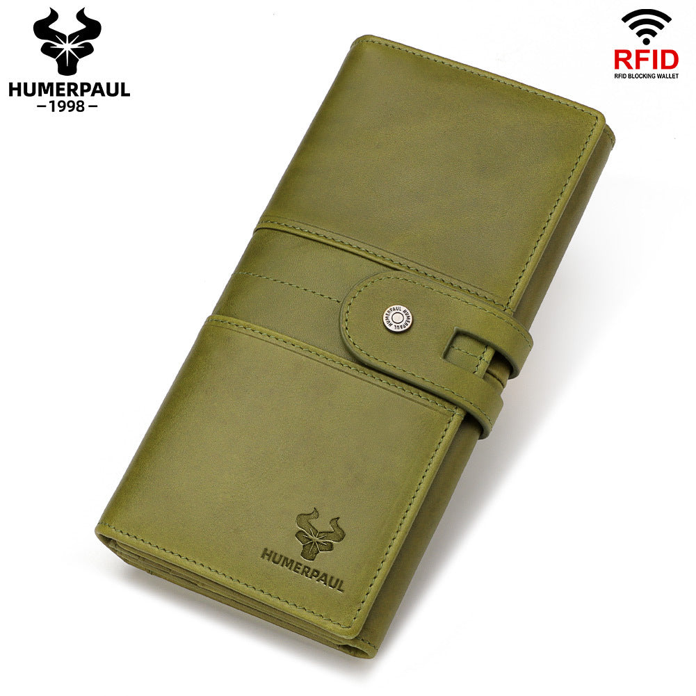Women's Leather Hand-held Banquet First Layer Long Ladies Wallets