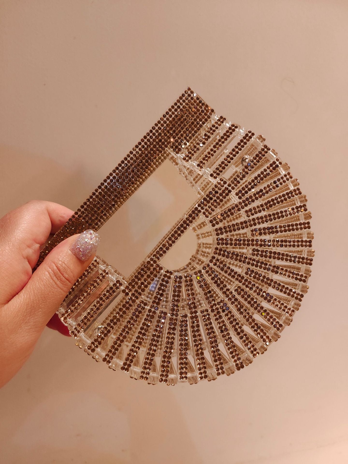 Women's Dinner Party Hollow Vegetable Basket Shiny Diamond Sier Handbags