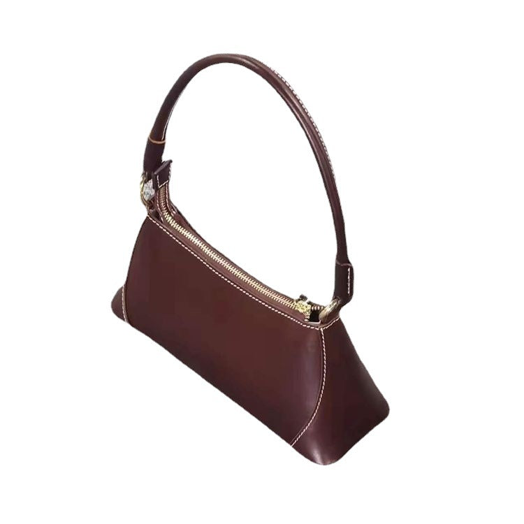 Women's First Layer Cowhide Business Underarm Foreskin Fashion French Stick Crossbody Bags