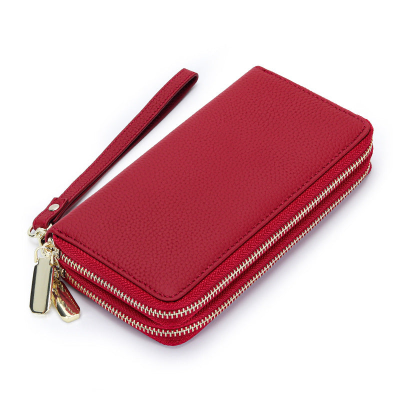 Women's Outside Leather Long Large Capacity Double Ladies Wallets