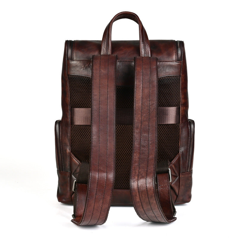 Women's & Men's & Retro Style Vegetable Tanning Cowhide Backpacks