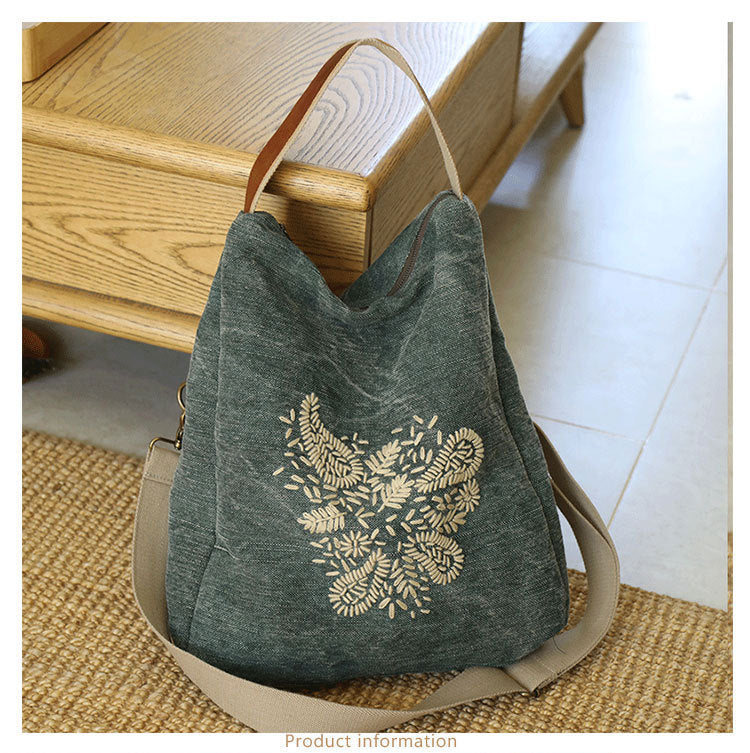 Women's Cloth Canvas Retro Cotton Linen Simple Shoulder Bags