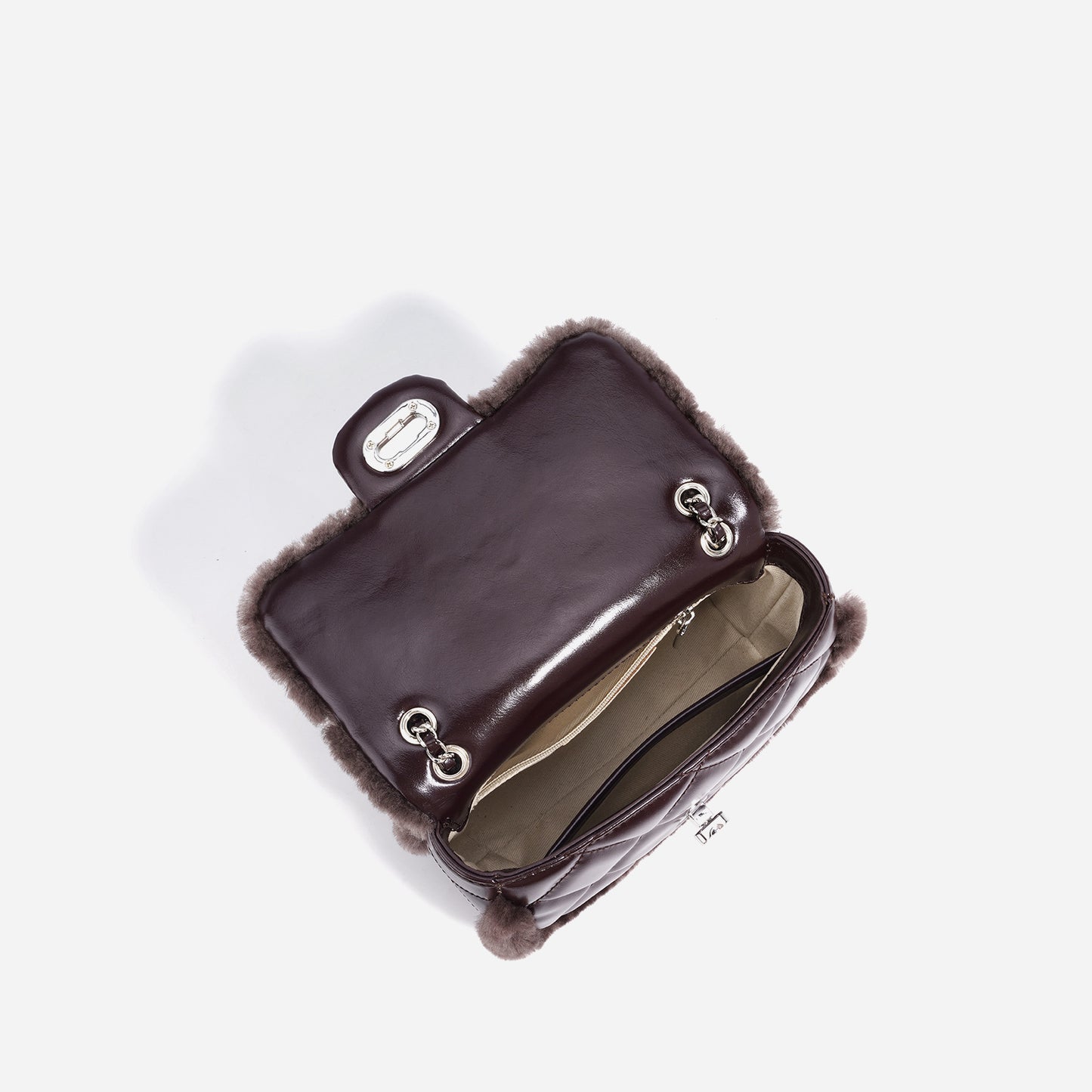 Women's Cover Plush Premium Classic Style Rhombus Shoulder Bags