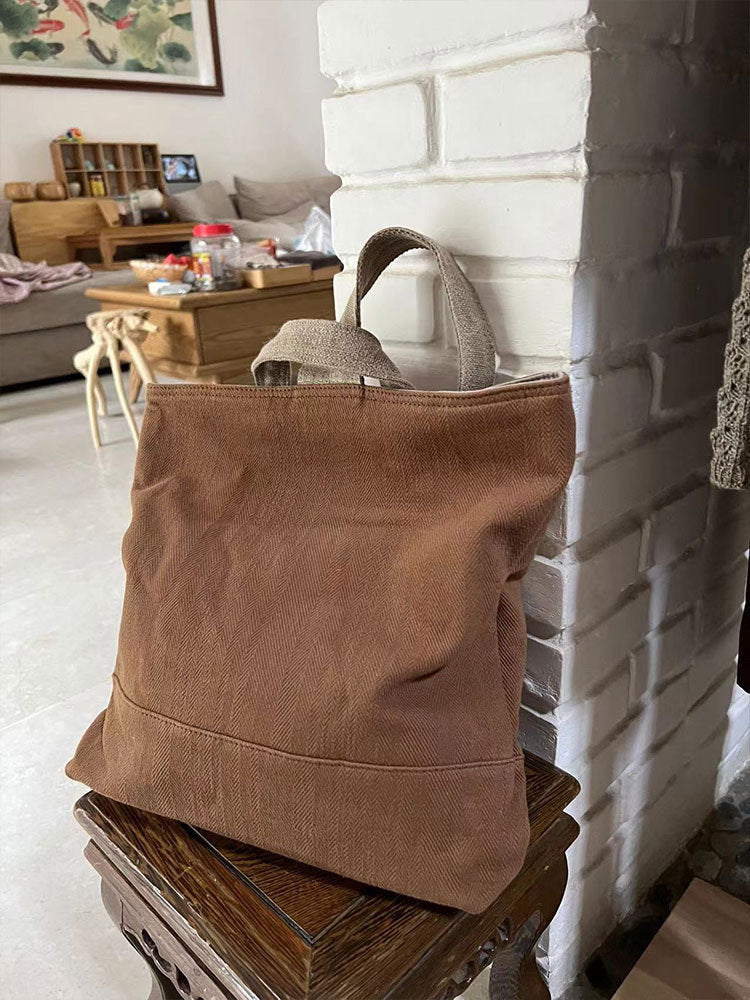 Women's Cotton Linen Simple Korean Style Large Backpacks