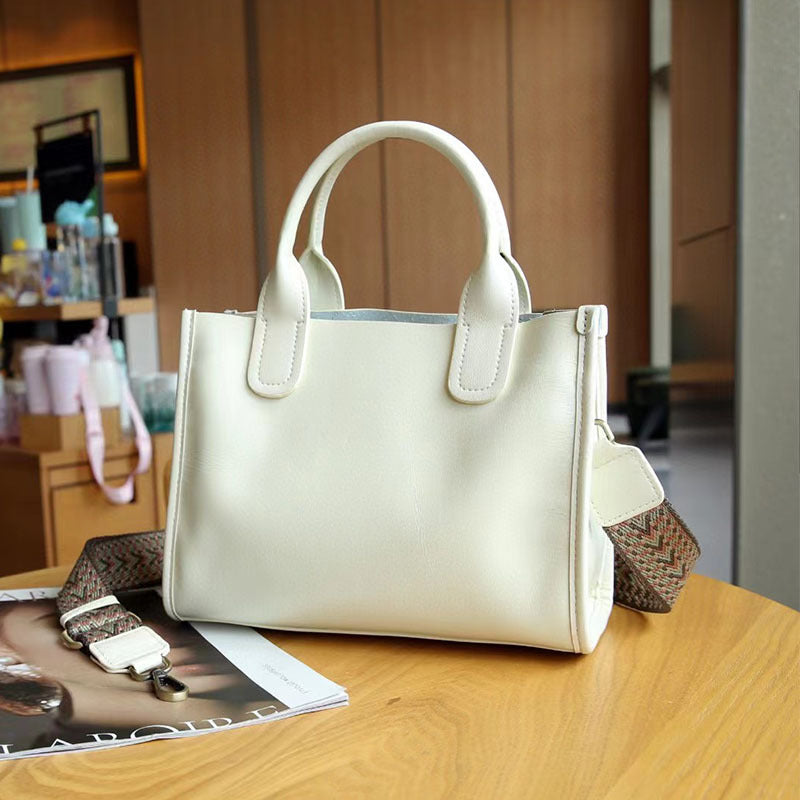 Women's Genuine Leather Vintage Black Fashion Commuter Handbags
