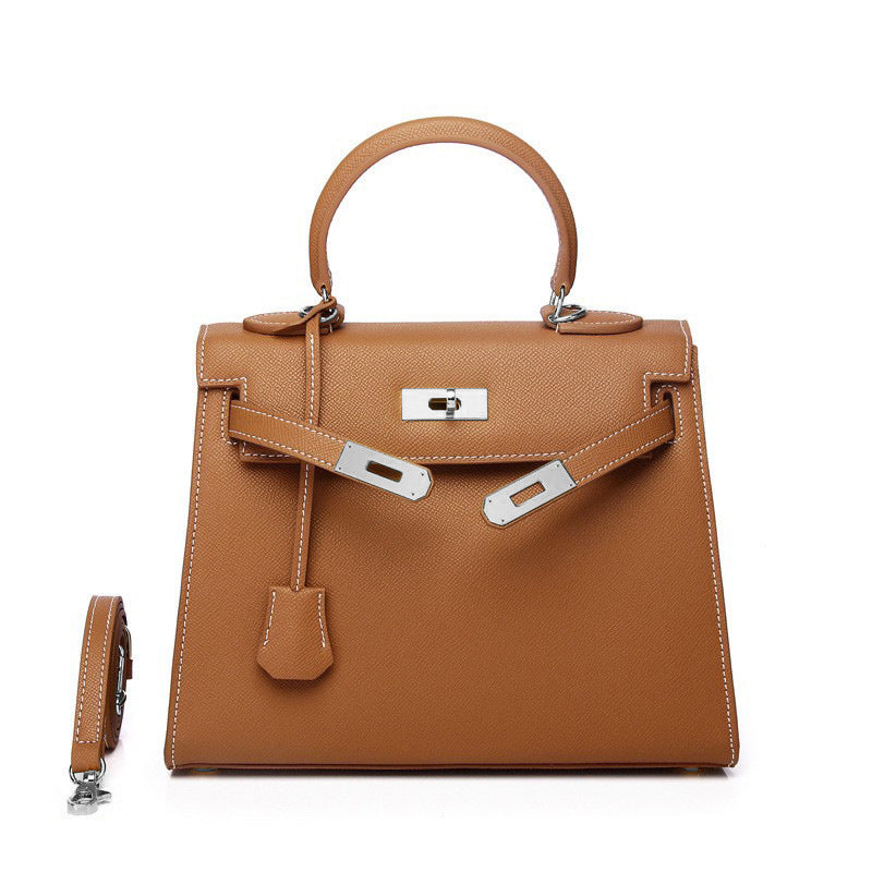Women's Palm Print Cowhide Platinum Twist Genuine Handbags