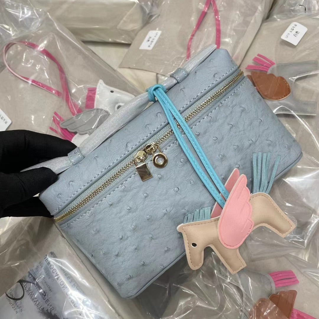 Women's Lunch Box Ostrich Grain Cowhide Fashion Crossbody Bags