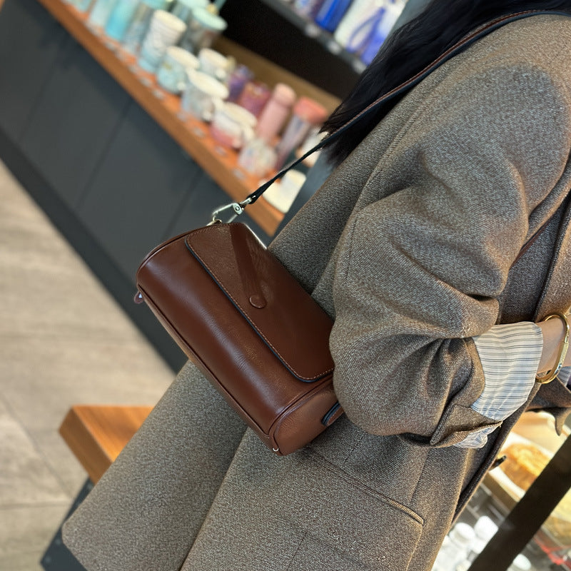 Women's Fashion Genuine Leather Niche High-grade Feeling Crossbody Bags