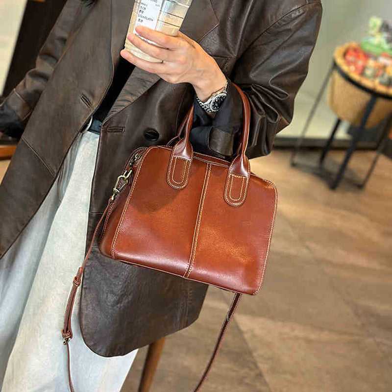 Women's Vegetable Tanning Leather Genuine High-grade First Bags