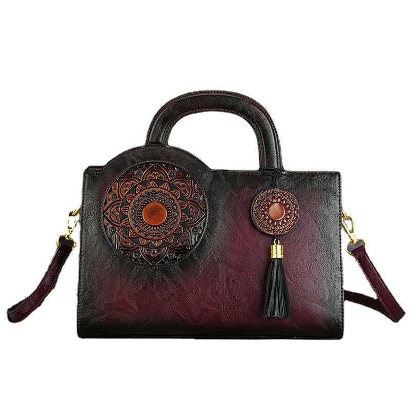 Women's Spring Retro Trendy Hand-rub Color Large Crossbody Bags