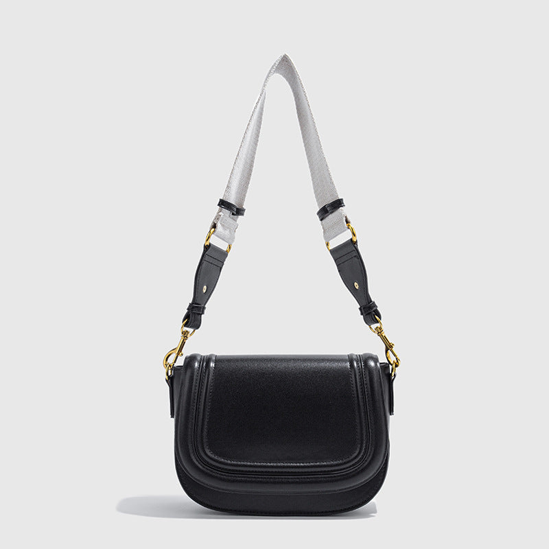 Women's Home Saddle Fashion Broadband Contrast Color Crossbody Bags