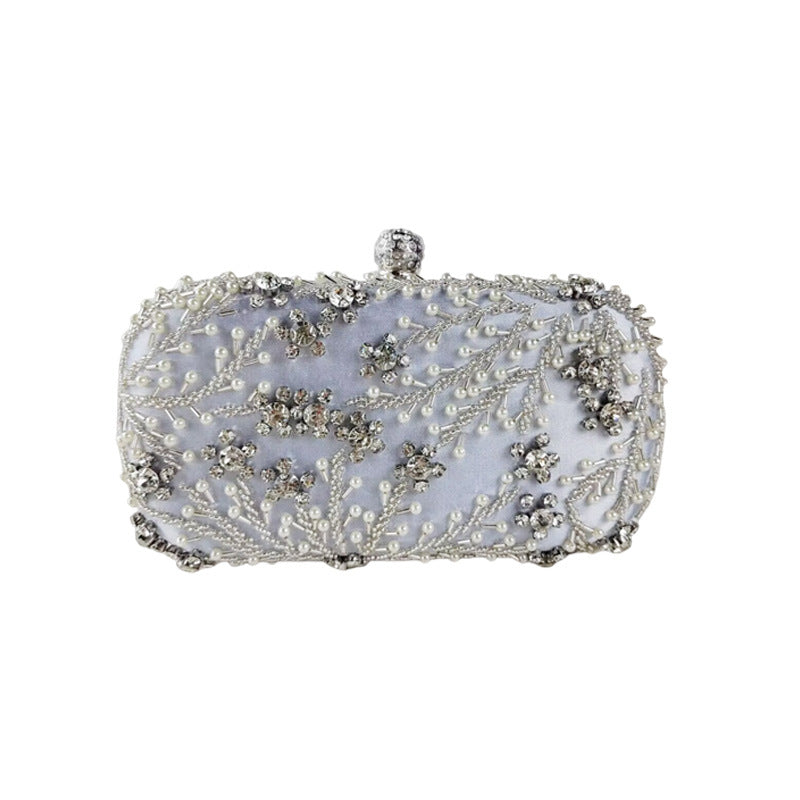 Women's Fashion Rhinestone Pearl Clutch Dinner Hand Bags