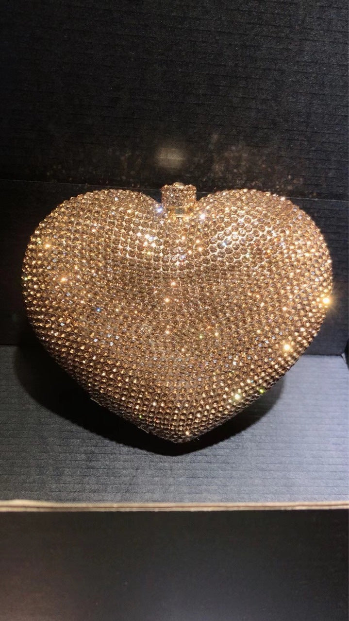 Women's Strictly Selected Heart-shaped Diamond Dinner Banquet Full Evening Bags