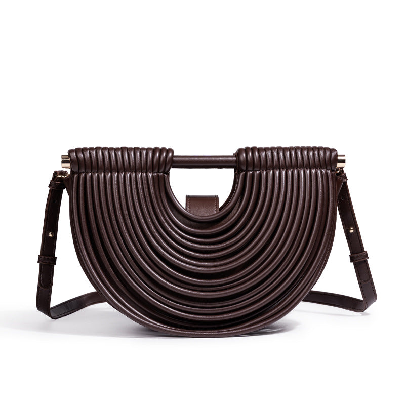 Women's Bamboo Handmade Beach Semicircle Woven Bags