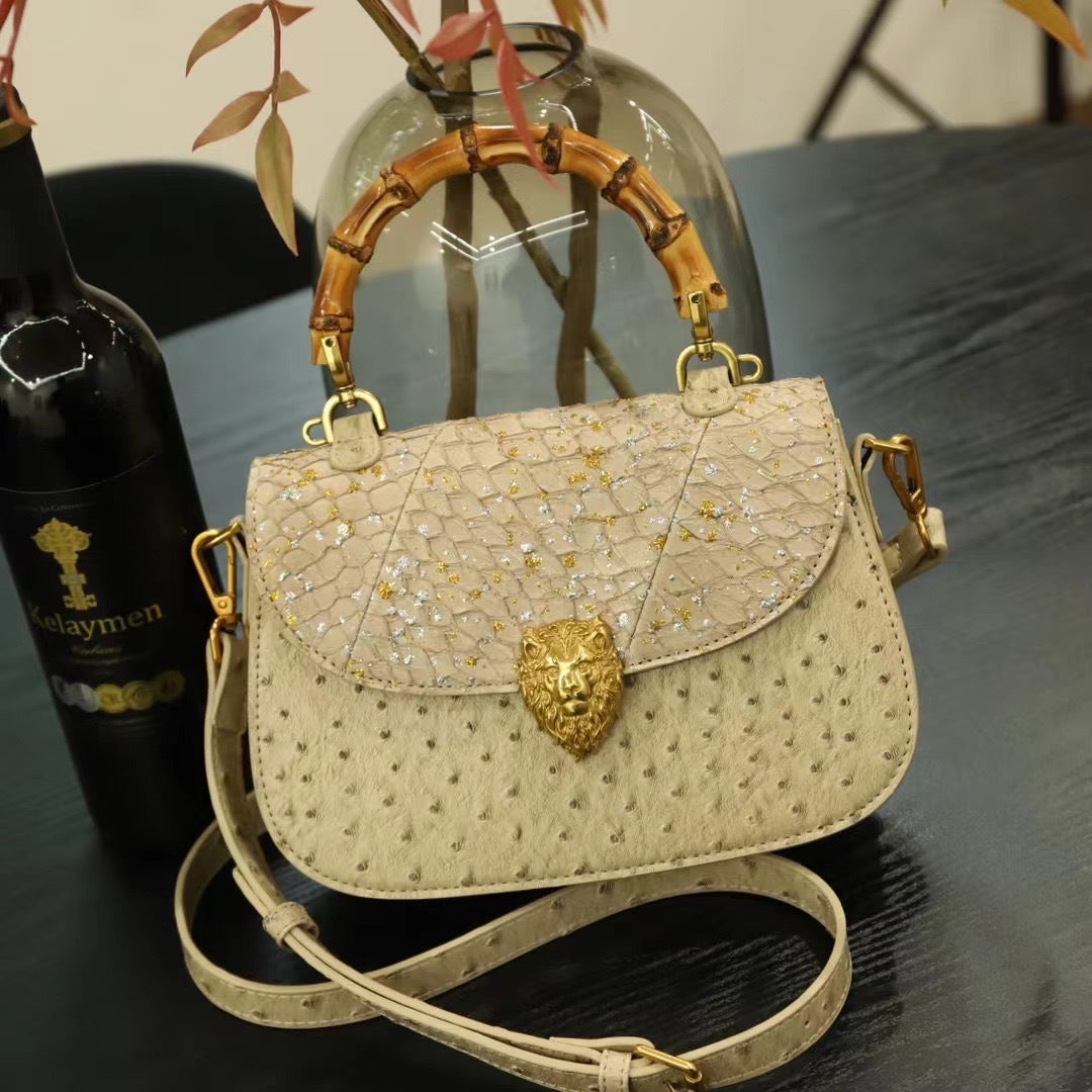 Women's High-grade Retro Leather Bamboo Joint Minority Crossbody Bags