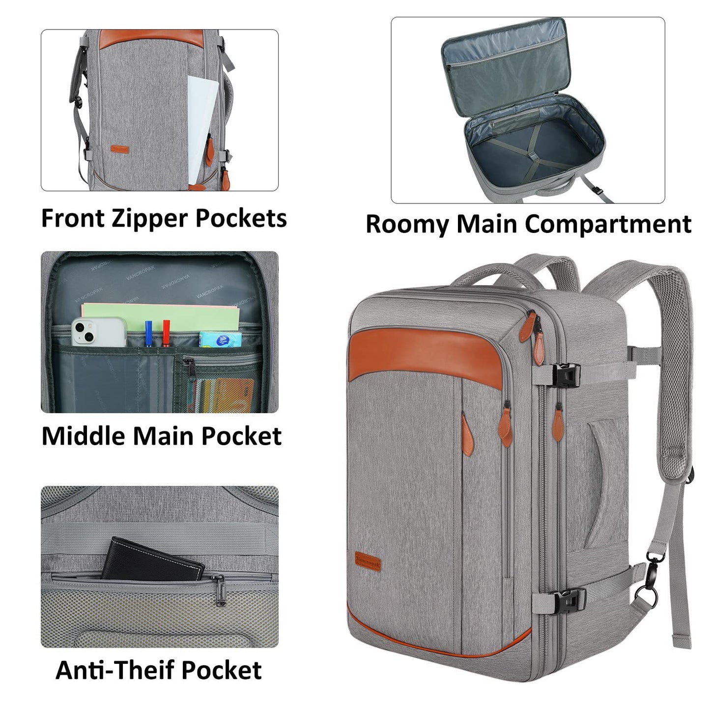 Men's Large Capacity Business Waterproof Computer Backpacks