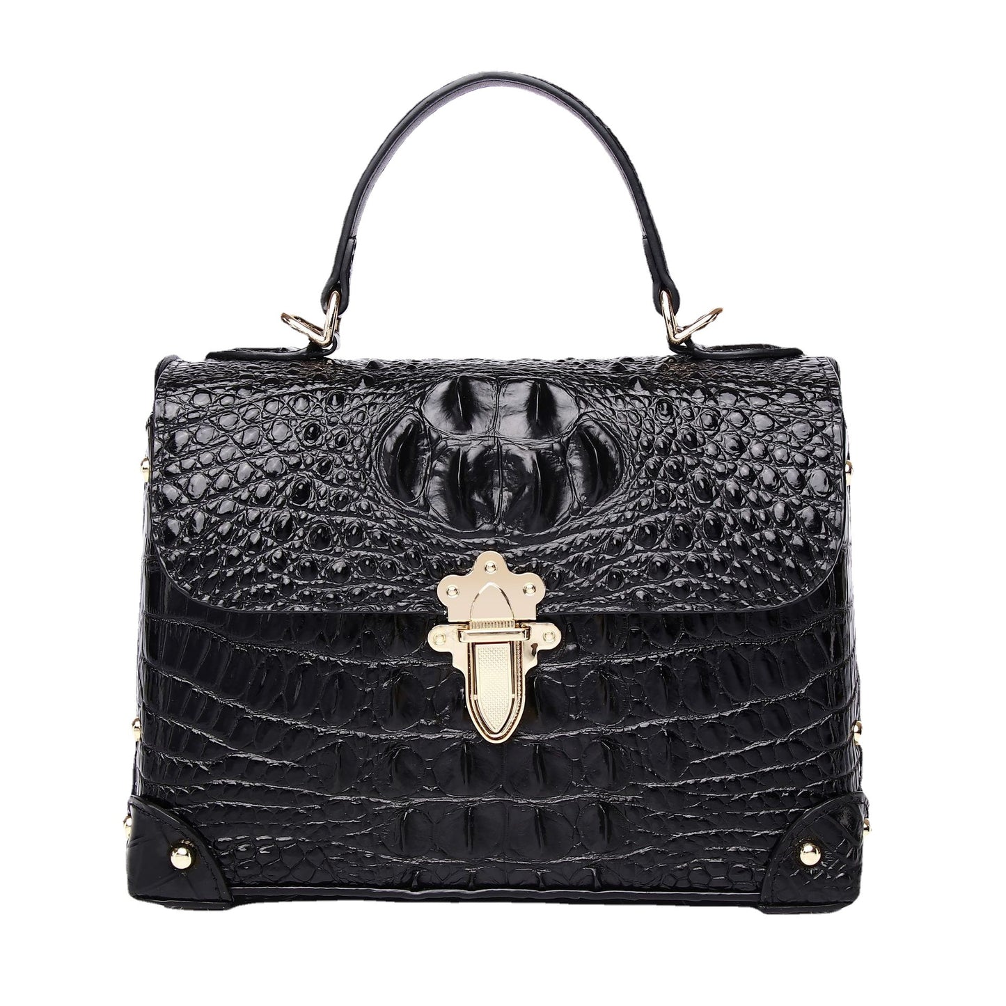 Women's Crocodile Pattern Leather Leisure Commute Business Handbags