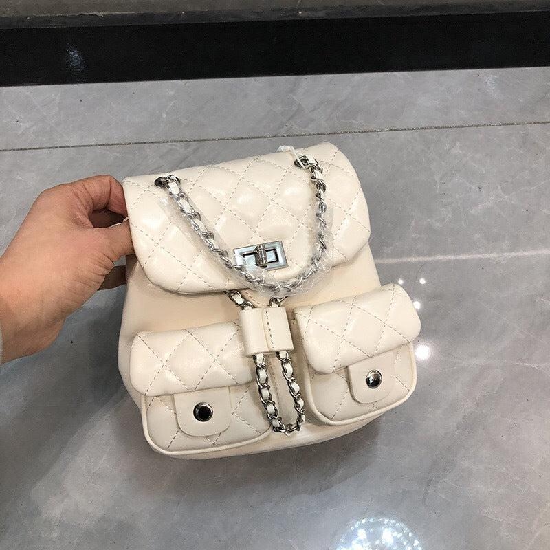 Women's Classic Style Rhombus Chain Summer High-grade Backpacks