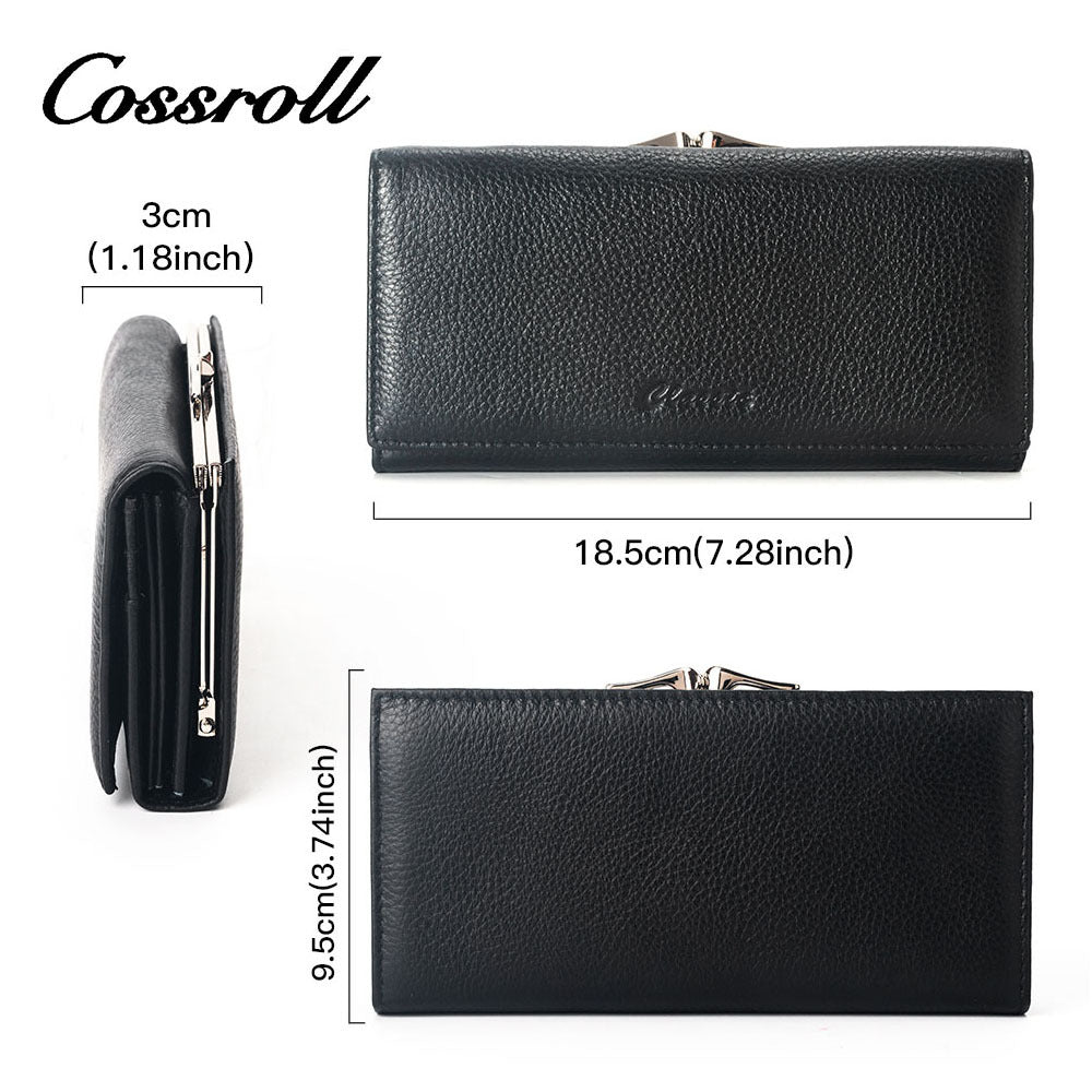 Women's Large Capacity Long Zipper First Layer Ladies Wallets