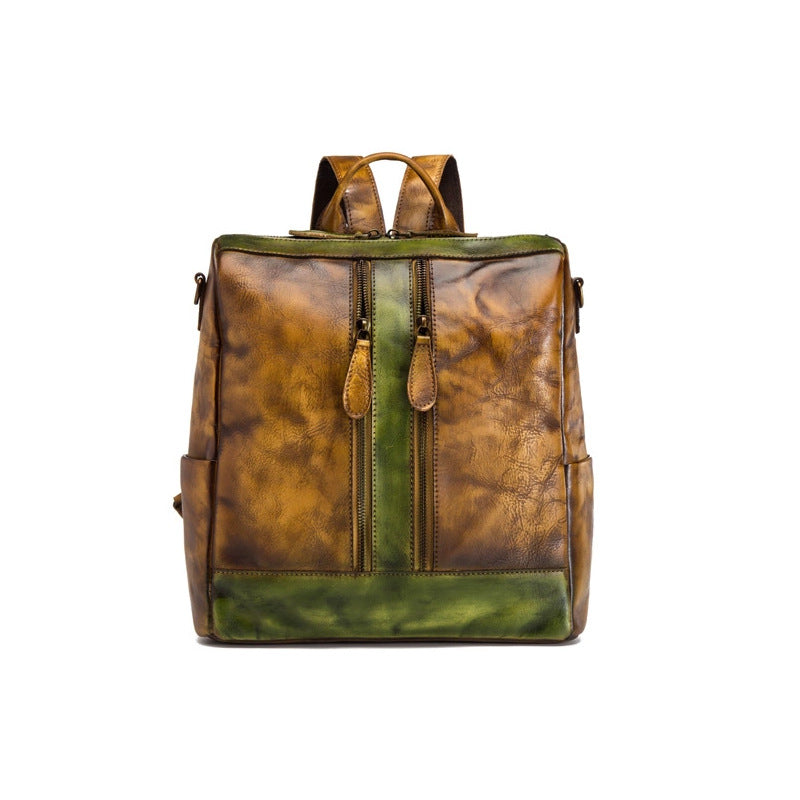 First Layer Cowhide Texture Fashion Color Backpacks