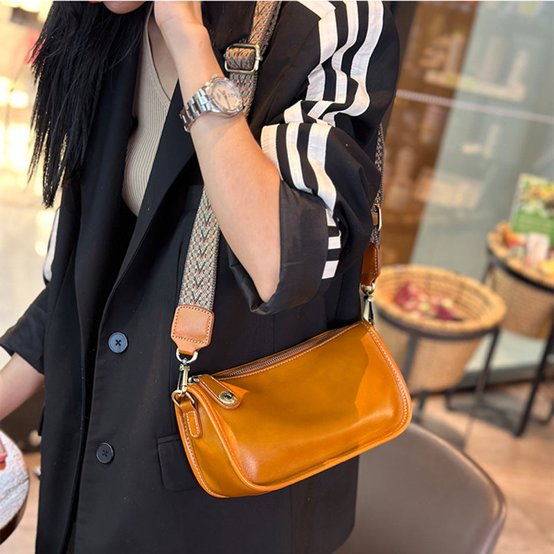 Women's Genuine Leather Dumpling Commuter Retro Underarm Shoulder Bags