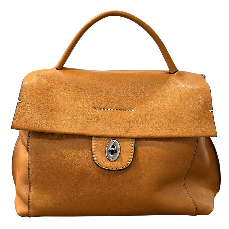 Women's Retro Imported First Layer Vegetable Tanning Handbags