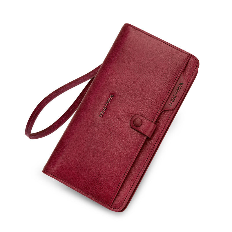 Women's Paul Long First Layer Cowhide License Ladies Wallets