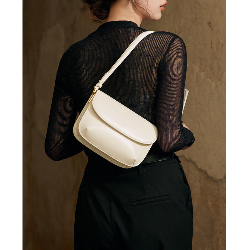Women's Sense Underarm Cowhide Fashion File Genuine Bags