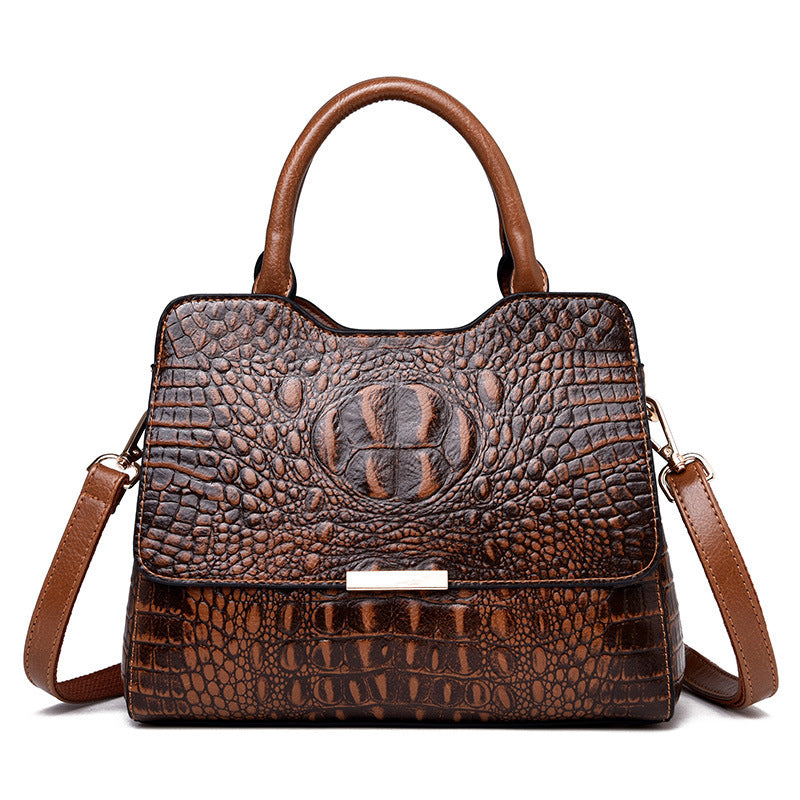 Women's Fashion Crocodile Pattern Large Capacity Big Handbags