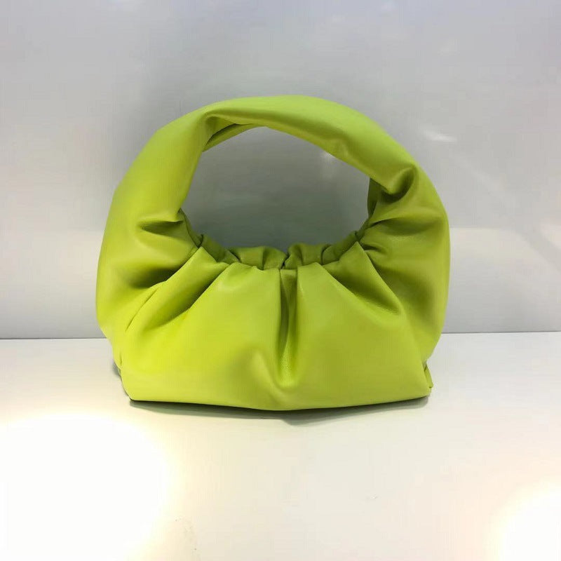 Hand Croissant Large Capacity Clip Pleated Handbags