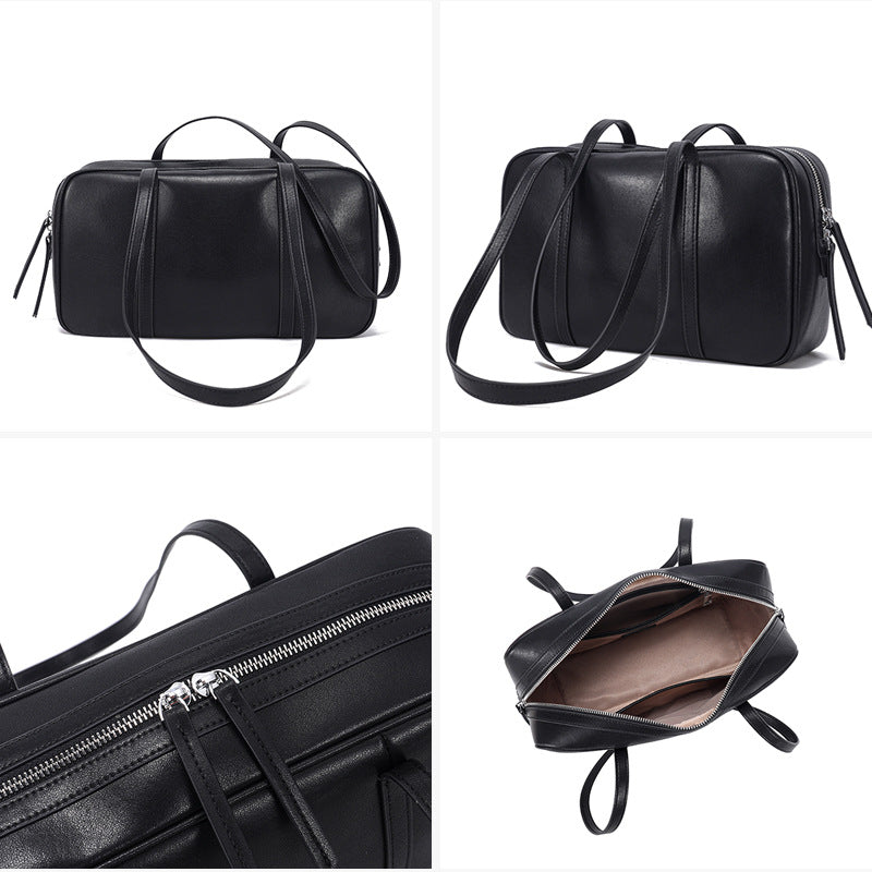 Women's Genuine Leather Fashion High Sense Boston Shoulder Bags