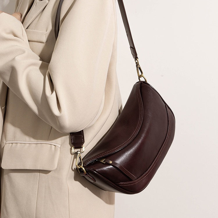 Women's Trendy Vintage Leather Fashion Vegetable Tanning Crossbody Bags