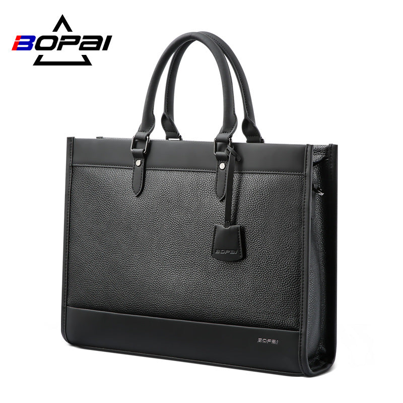 Men's Genuine Leather Business Large Capacity Computer Bags