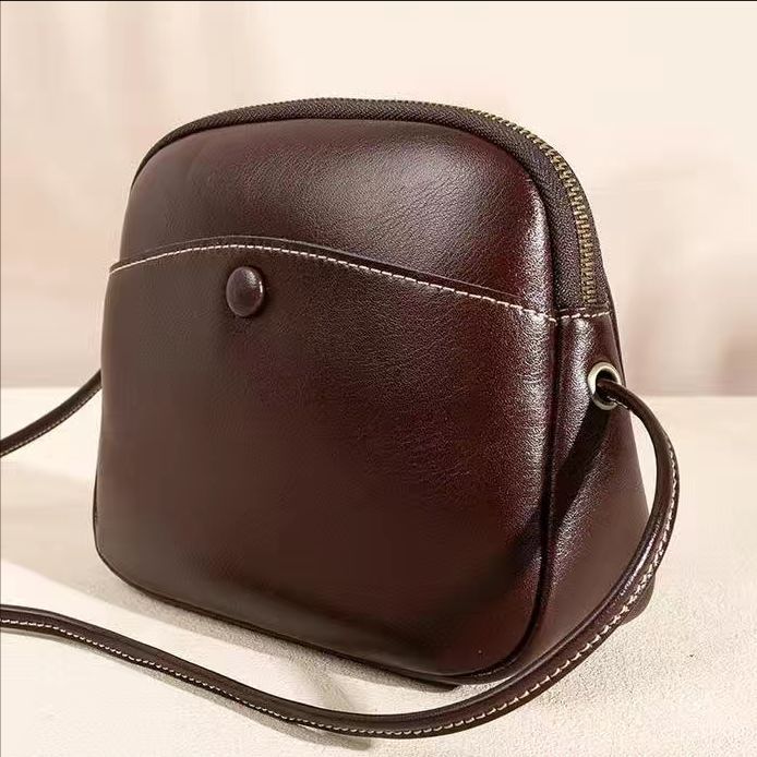 Women's Fashion Mobile Retro Soft Leather Shell Bags