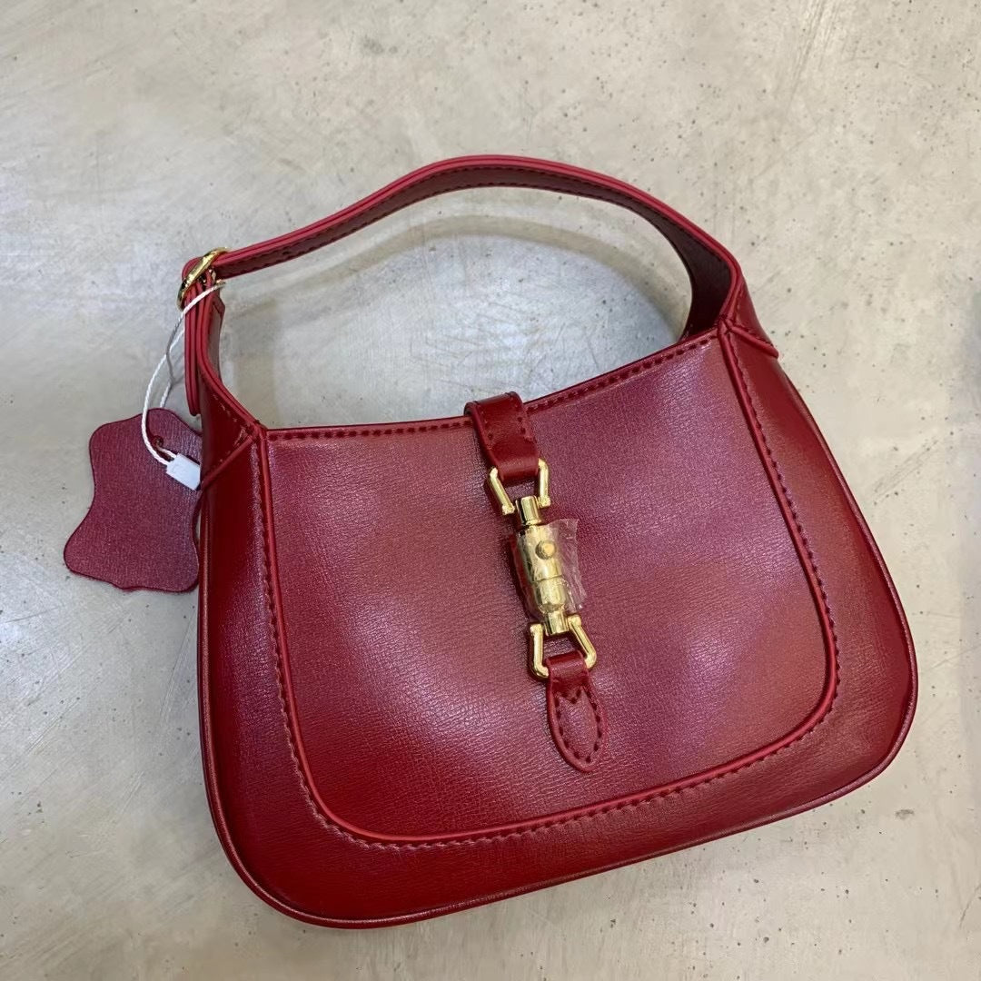 Women's Genuine Leather French Underarm Baguette Portable Shoulder Bags