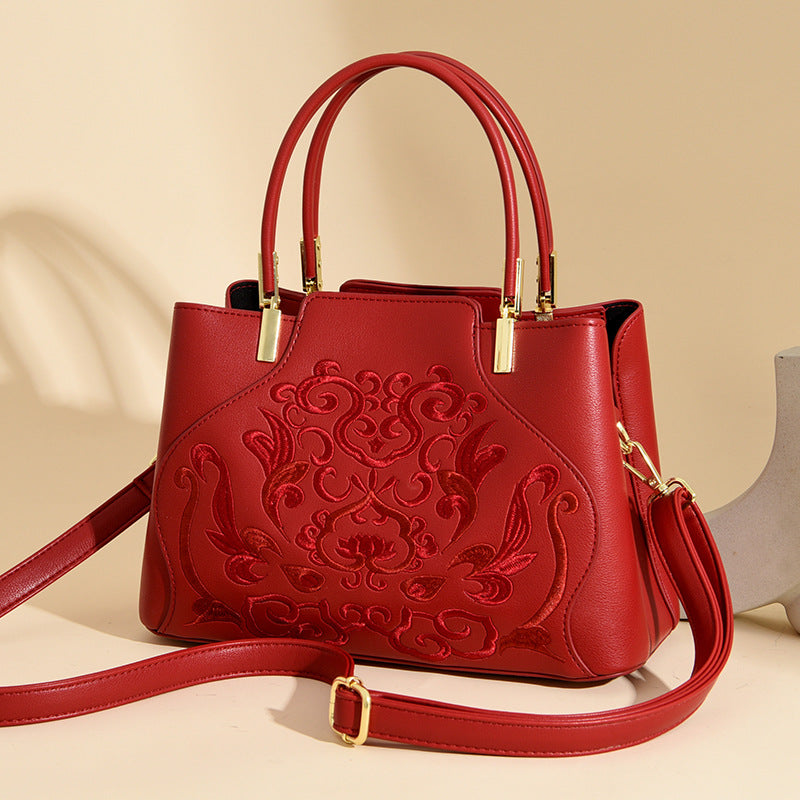 Embroidery Festive Red Bridal Fashion Elegant Mother-in-law Large Handbags