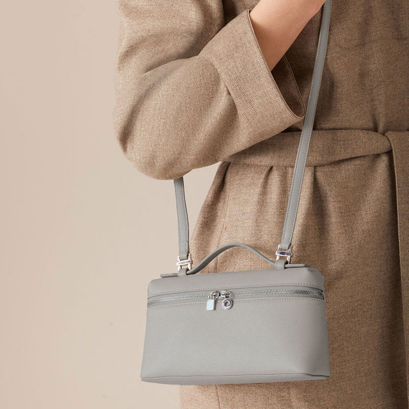 Lunch Box First Layer Leather Female Crossbody Bags