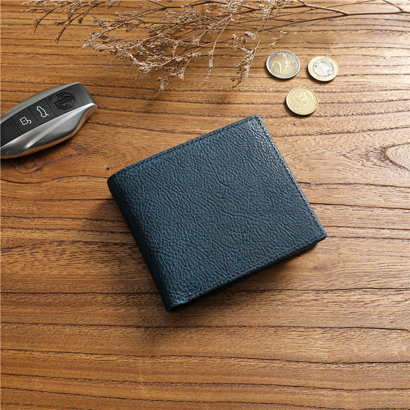 Men's Vegetable Tanned Leather Cowhide Short Multiple Slots Men's Wallets