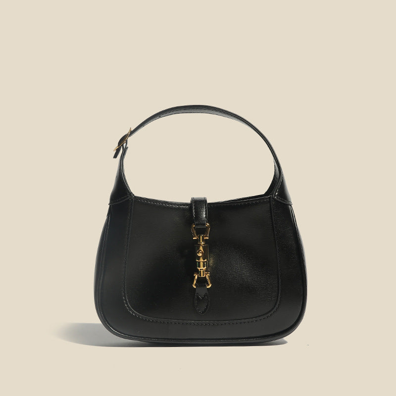 Women's Solid Color Underarm Retro Mini Saddle Handbags