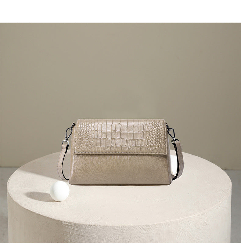 Women's Genuine Leather For Commute Crocodile Pattern Small Square Bags