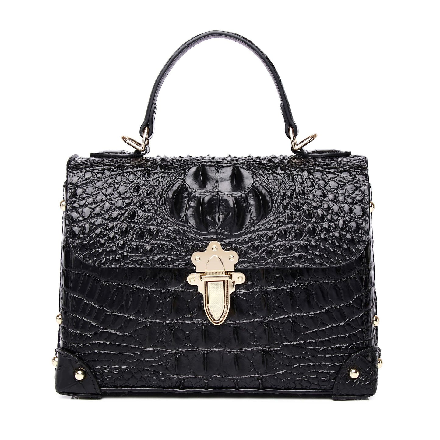 Women's Crocodile Pattern Leather Leisure Commute Business Handbags