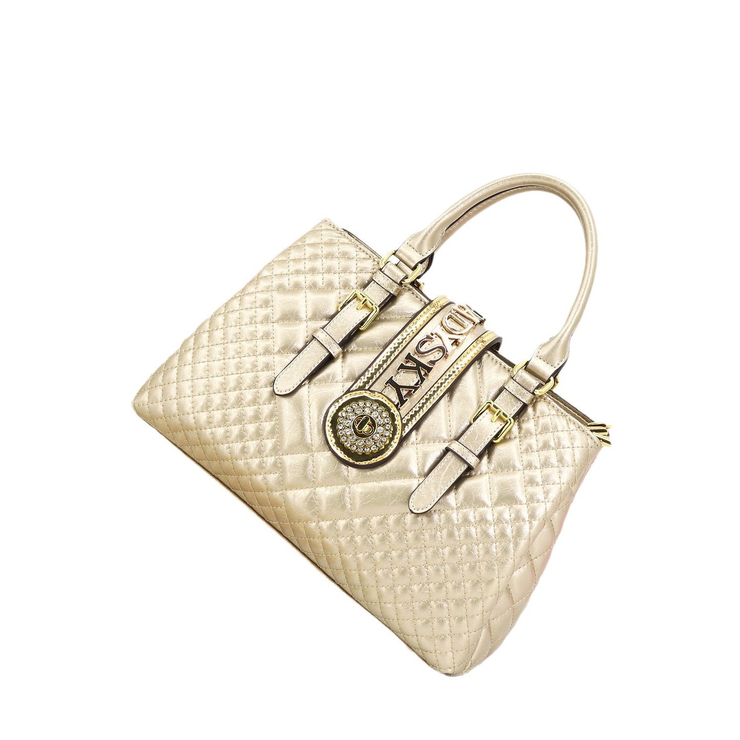 Women's Embroidery Thread Pu Leather Diamond Large Handbags