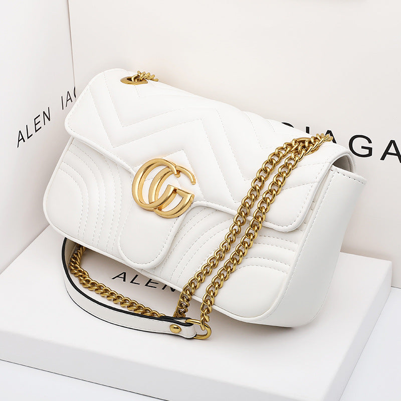 Leather Female Lady Classic Style Chain Crossbody Bags