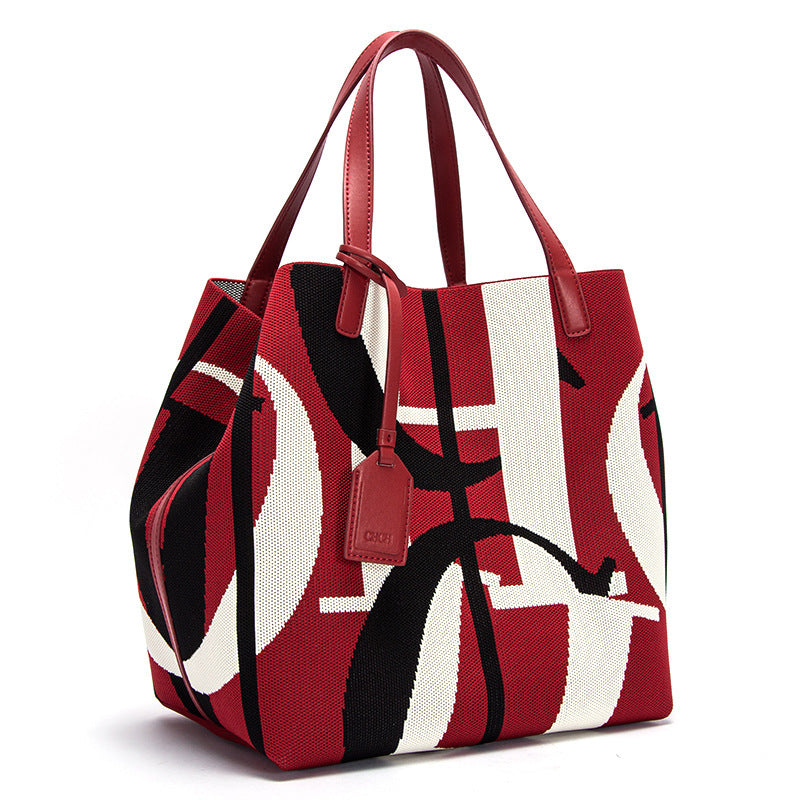 Women's Spring Fashion Letter Design Large Capacity Shoulder Bags