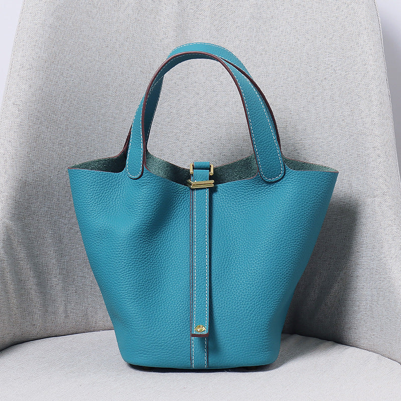 Women's Upgraded First Layer Cowhide Gold Vegetable Handbags