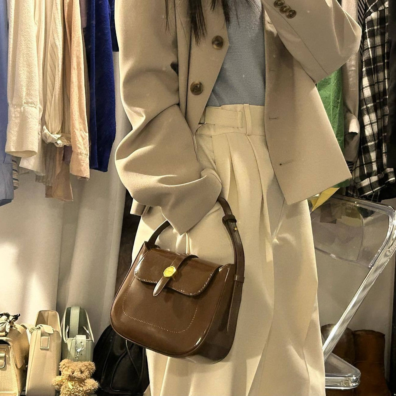 Women's Glamorous Retro Underarm Niche Cowhide Shoulder Bags